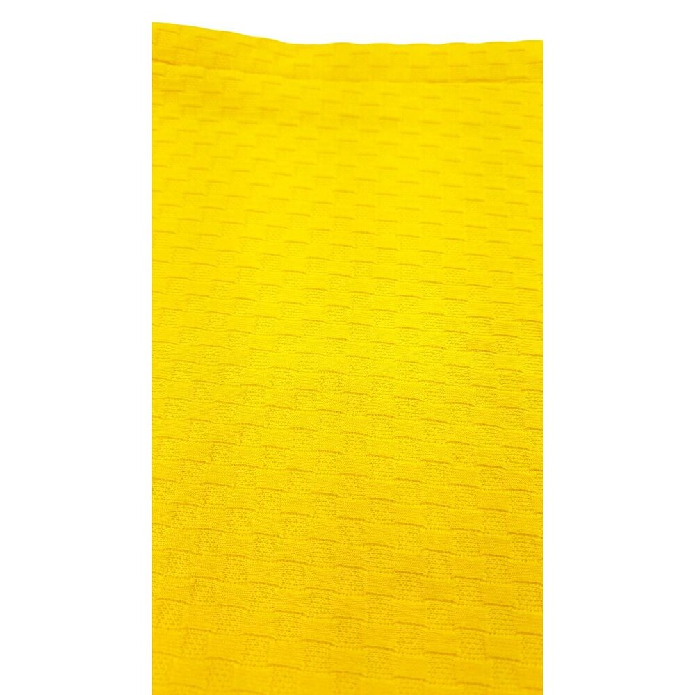 Vintage Handmade Yellow Polyester Texture Wide-Leg Crop Pant Side Zipper Size 29 - Picture 3 of 7